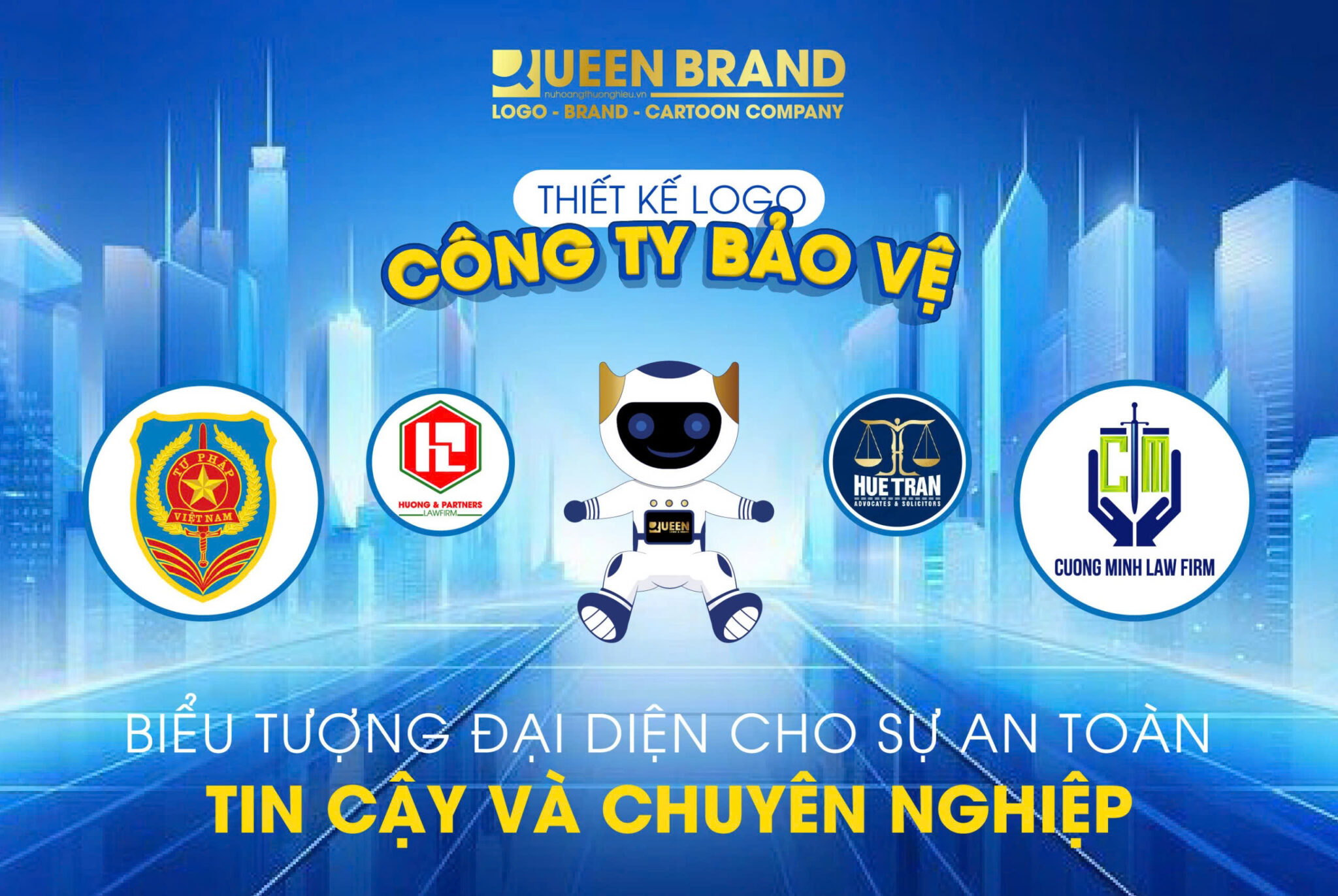 THIẾT KẾ LOGO CÔNG TY BẢO VỆ - Queen Brand- Nữ Hoàng Thương Hiệu