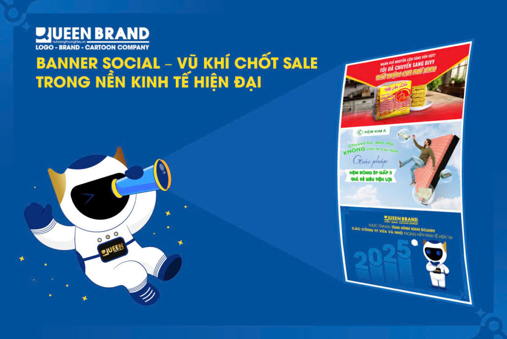Hình ảnh banner social được thiết kế bởi Queen Brand